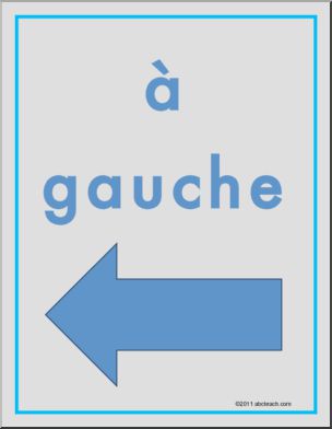 French: Classroom Sign: “â€¡ gauche”