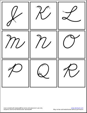Flashcards: Aa-Zz Cursive (with arrows) (ZB-Style Font)