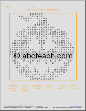 Word Search: Halloween