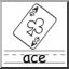 Clip Art: Basic Words: Ace B&W (poster)