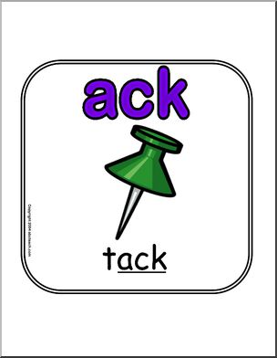 Word Family – ACK Sign