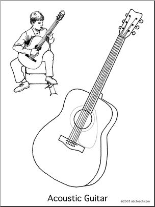 Coloring Page: Acoustic Guitar