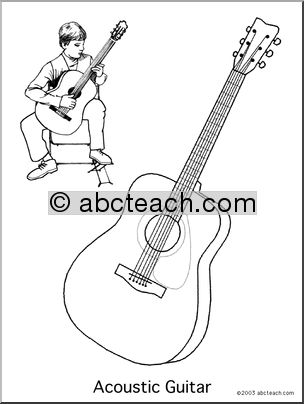 Coloring Page: Acoustic Guitar