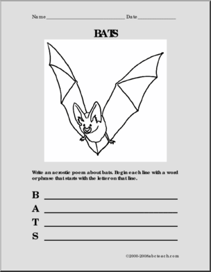 Bats Acrostic Form