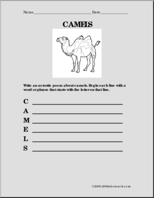 Camels Acrostic Form