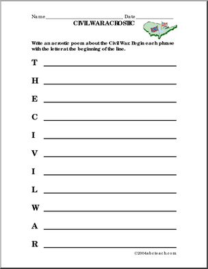 Civil War Acrostic Form