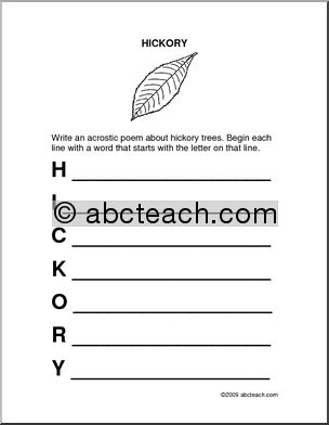 Tree – Hickory Acrostic Form