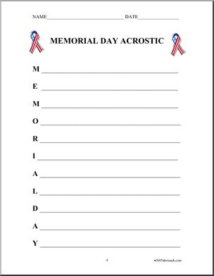 Memorial Day Acrostic Form