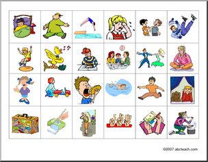 Action Verbs Board Game, ESL Printable Board Games