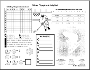 Winter Olympics Activity Mat (upper elem/middle)