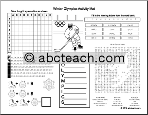 Winter Olympics Activity Mat (upper elem/middle)