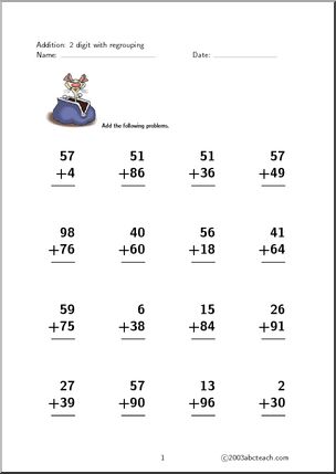 Addition 2 digits (set 2) Worksheet