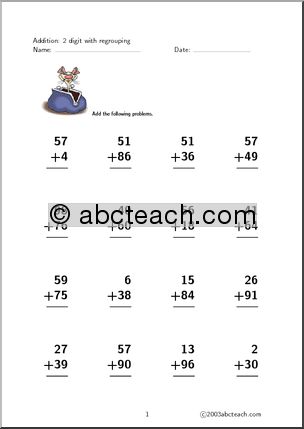 Addition 2 digits (set 2) Worksheet