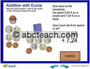 Interactive: Notebook: Math: Addition-Euros (Continental Notation)