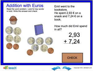 Interactive: Notebook: Math: Addition-Euros (English Notation)