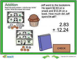 Interactive: Notebook: Math: Addition-U.S. Currency