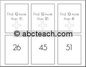Addition and Subtraction by 10 – Matching Game (grades 1,2,3) Common Core