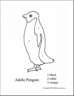Color By Number: Adelie Penguin
