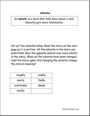 Adverbs (primary/elem) Learning Center