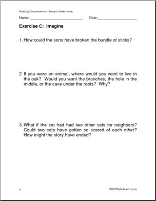 Fables: Aesop and Unity (primary) – Abcteach