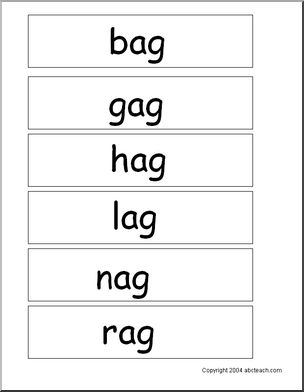 “ag” words’ Word Wall