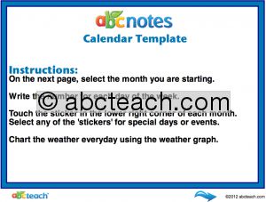 Interactive: Flipchart: Calendar Template (fill-in)