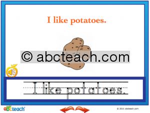 Interactive: Flipchart: Early Reader Comprehension (with audio): I like Vegetables