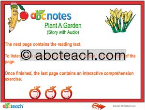 Interactive: Flipchart: Reading Comprehension with Audio: Plant a Garden (K-1)