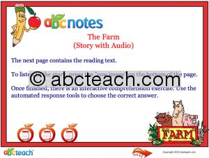Interactive: Flipchart: Reading Comprehension with Audio: The Farm (K-1)