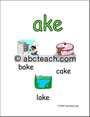 Word Family – AKE words Poster