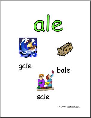Word Family – ALE Words Poster