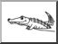 Clip Art: Basic Words: Alligator (coloring page)