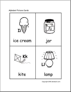 Flashcards: Alphabet Pictures (long initial vowel)