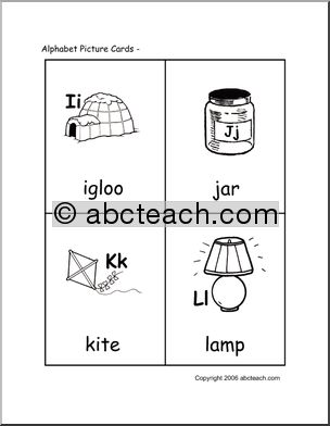 Flashcards: Alphabet Pictures (short initial vowel)
