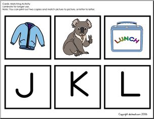 Alphabet Words (J-R), uppercase letters’ Matching