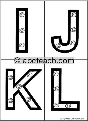 Alphabet Letter Patterns: Valentines 2 (A-Z) (b/w)