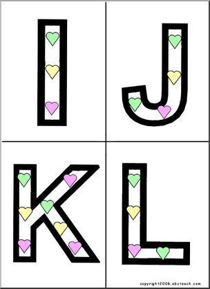 Alphabet Letter Patterns: Valentines (A-Z) (color)