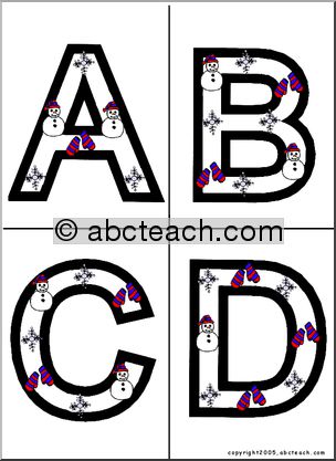 Alphabet Letter Patterns: Winter (A-P) (color)