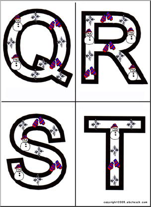 Alphabet Letter Patterns: Winter (Q-Z) (color)