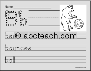Alphabet Animals – Words (ZB-style font) Handwriting Practice