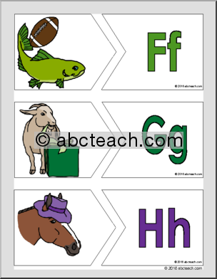 Alphabet Animals Puzzle Matching Cards