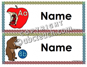 Name Tags: Alphabet Animals, Large (type in)