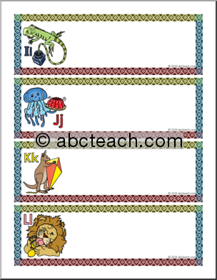 Name Tags: Alphabet Animals, blank – Small