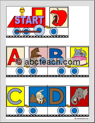 Train Puzzle Alphabet Animals