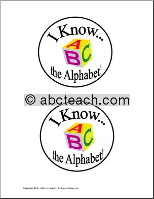 Badge: I Know …the Alphabet! (preschool/primary)