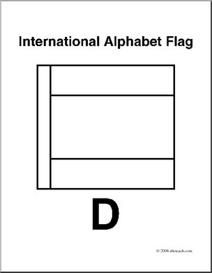 Clip Art: Flags: Alphabet Flag D (coloring page)