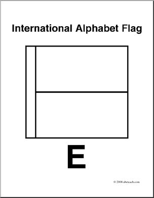 Clip Art: Flags: Alphabet Flag E (coloring page)