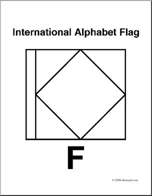 Clip Art: Flags: Alphabet Flag F (coloring page)