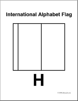Clip Art: Flags: Alphabet Flag H (coloring page)