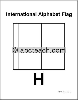 Clip Art: Flags: Alphabet Flag H (coloring page)